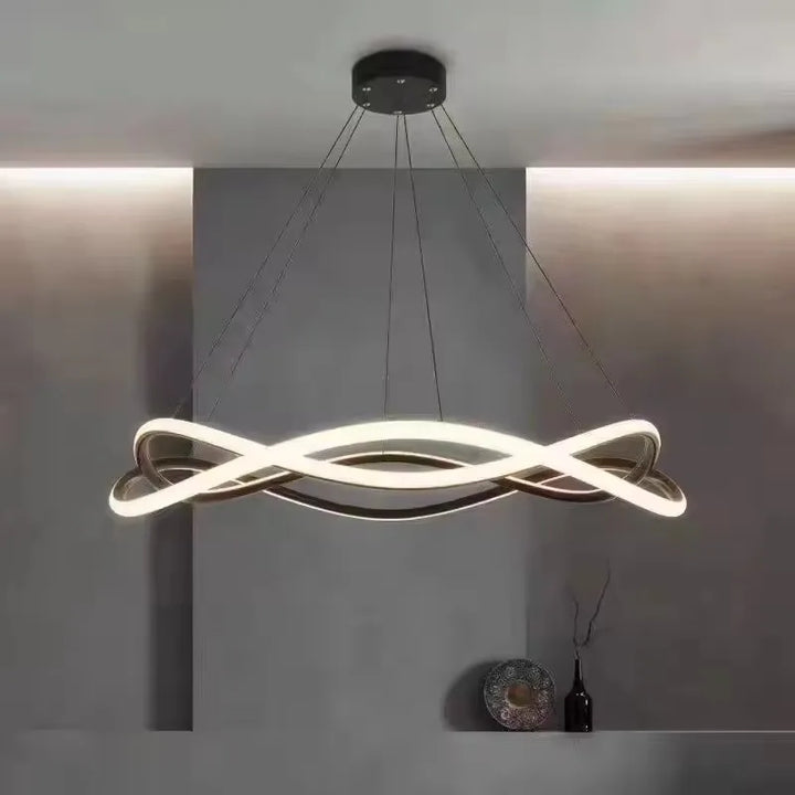 Modern LED Ring Pendant Lights Golden Creative Aluminum Circle Pendant Light for Living Room Restaurant Home Ring Lamp