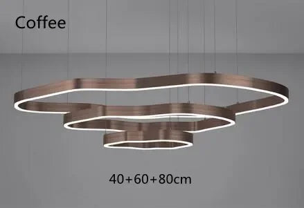 Modern Terraces Chandelier Home Indoor Lighting for Cricular Ring Led Living Room Coffee/Gold Restaurant Pendant Lamps