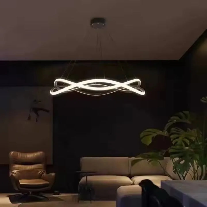 Modern LED Ring Pendant Lights Golden Creative Aluminum Circle Pendant Light for Living Room Restaurant Home Ring Lamp