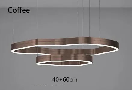 Modern Terraces Chandelier Home Indoor Lighting for Cricular Ring Led Living Room Coffee/Gold Restaurant Pendant Lamps
