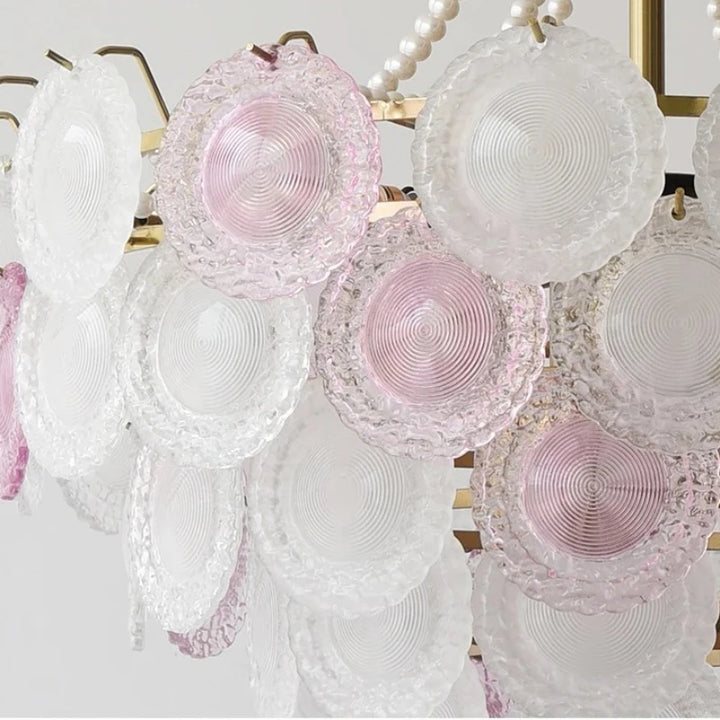 Elegant Pearl Chain LED Ceiling Chandeliers French Design Crystal Hanging Lights for Living Room Lobby Hotel Restaurant Decor