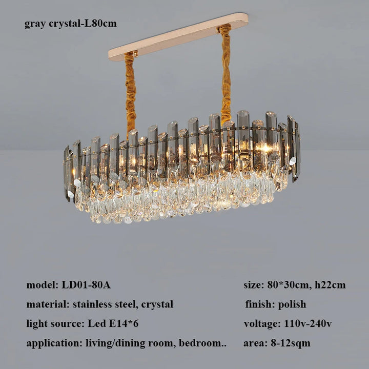 Modern Luxury Crystal Led Pendant Lights Living Dining Room Chandeliers Lighting Home Decor Bedroom Gold Hanging Lamp Luminaire