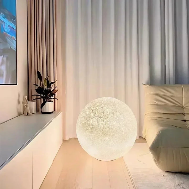 SANDYHA Nordic Style Floor Lamp Rotundity Moon Design Led Light for Living Room Bedroom Decoration Home Study Lighting Fixtures