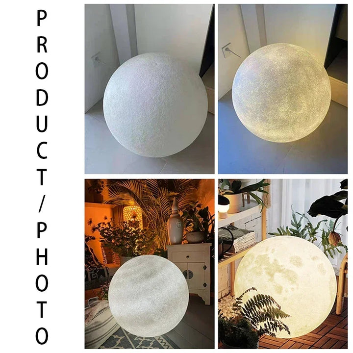 SANDYHA Nordic Style Floor Lamp Rotundity Moon Design Led Light for Living Room Bedroom Decoration Home Study Lighting Fixtures