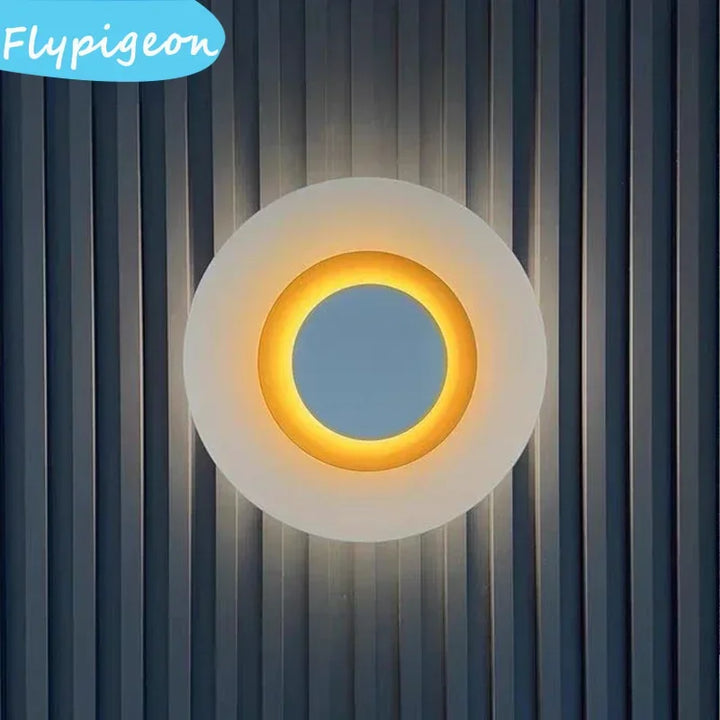 Nordic Modern White Circular LED Wall Lamp Design Background Lighting Dimmable for Bedroom Living Room Hotel Home Staircase Lamp