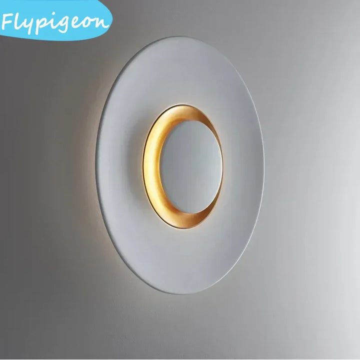 Nordic Modern White Circular LED Wall Lamp Design Background Lighting Dimmable for Bedroom Living Room Hotel Home Staircase Lamp