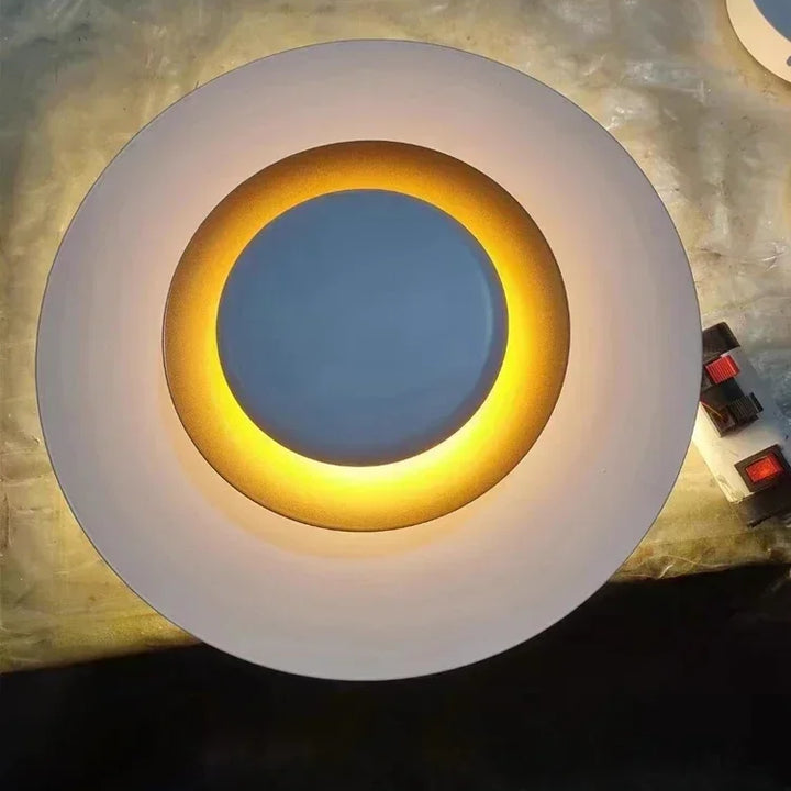 Nordic Modern White Circular LED Wall Lamp Design Background Lighting Dimmable for Bedroom Living Room Hotel Home Staircase Lamp