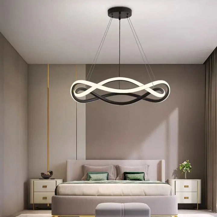 Modern LED Ring Pendant Lights Golden Creative Aluminum Circle Pendant Light for Living Room Restaurant Home Ring Lamp