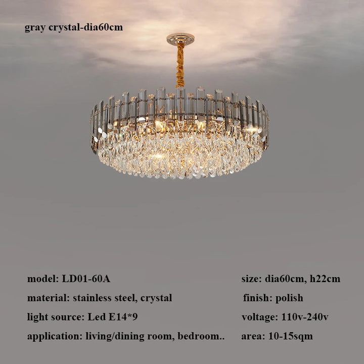 Modern Luxury Crystal Led Pendant Lights Living Dining Room Chandeliers Lighting Home Decor Bedroom Gold Hanging Lamp Luminaire