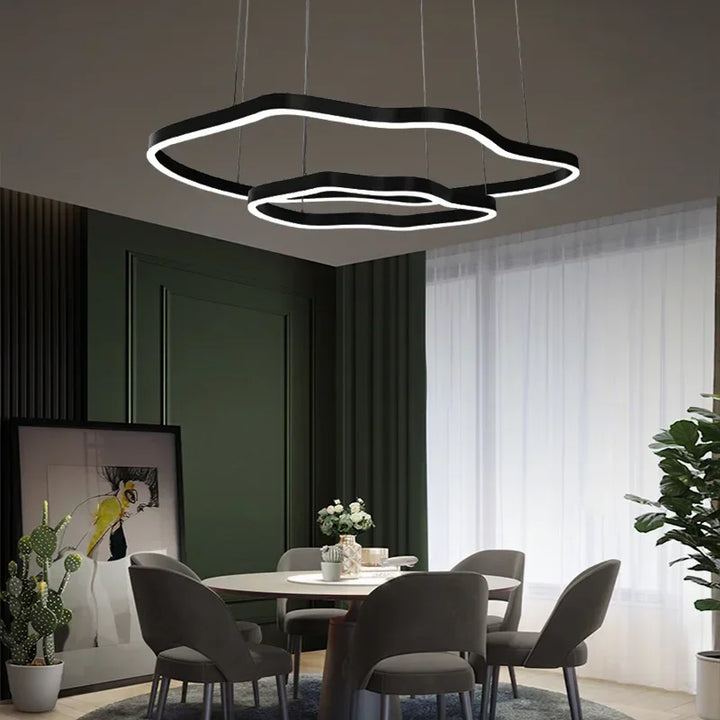 Modern Terraces Chandelier Home Indoor Lighting for Cricular Ring Led Living Room Coffee/Gold Restaurant Pendant Lamps