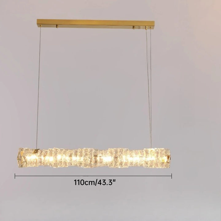 Modern LED Crystal Chandelier Living Room Dining Room Pendant Lamp Long Strip Stainless Steel Ceiling Light Indoor Home Decor