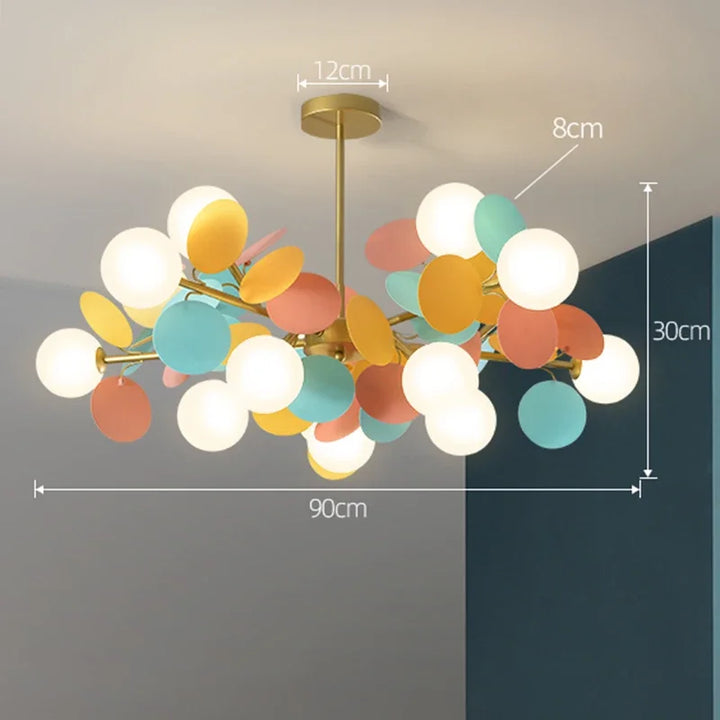 Modern Led Chandeliers Colourful Branch Chandelier for Bedroom Living Room Hanging Lamps Lustre Luxury Ceiling Light
