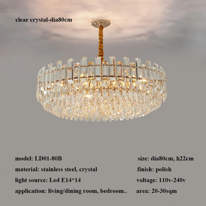 Modern Luxury Crystal Led Pendant Lights Living Dining Room Chandeliers Lighting Home Decor Bedroom Gold Hanging Lamp Luminaire