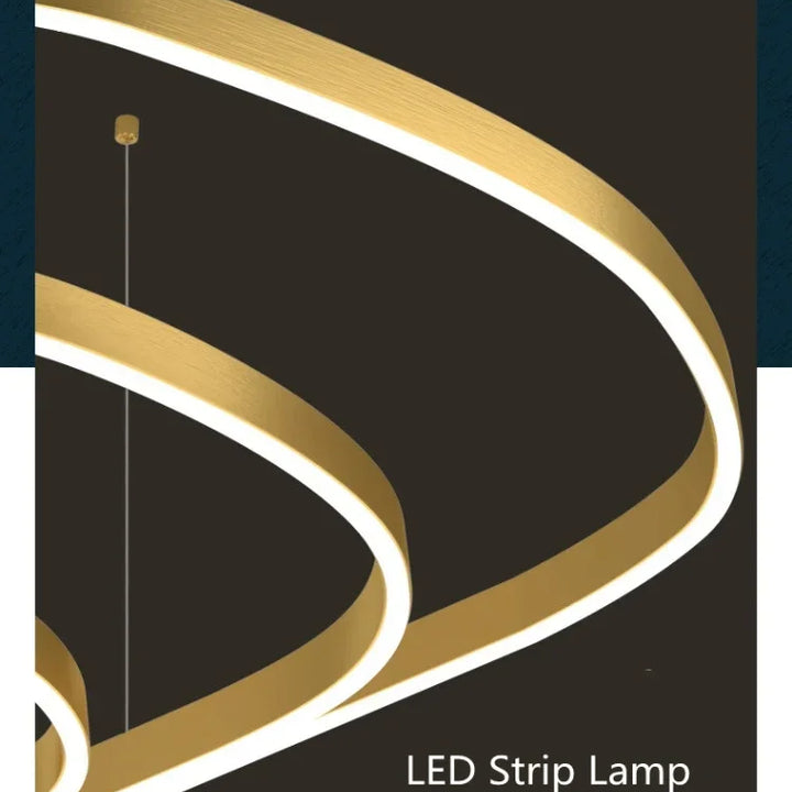 Modern Terraces Chandelier Home Indoor Lighting for Cricular Ring Led Living Room Coffee/Gold Restaurant Pendant Lamps