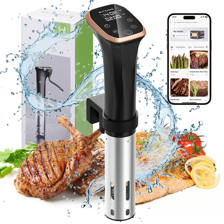 BLIITZHOME Slow Cooker IPX7 Waterproof WiFi Connectivity Versatile Cooking Food Preparation Appliance for kitchen Cooking