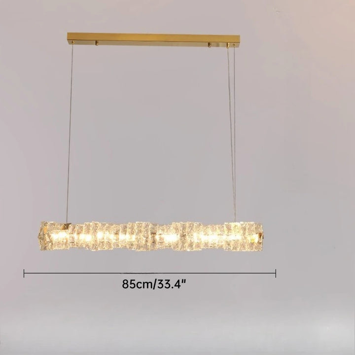 Modern LED Crystal Chandelier Living Room Dining Room Pendant Lamp Long Strip Stainless Steel Ceiling Light Indoor Home Decor