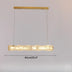 Modern LED Crystal Chandelier Living Room Dining Room Pendant Lamp Long Strip Stainless Steel Ceiling Light Indoor Home Decor