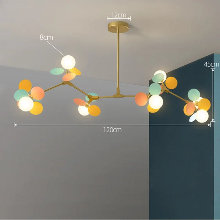 Modern Led Chandeliers Colourful Branch Chandelier for Bedroom Living Room Hanging Lamps Lustre Luxury Ceiling Light