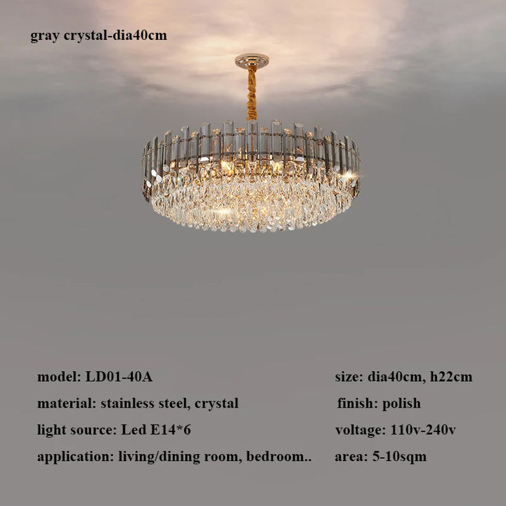 Modern Luxury Crystal Led Pendant Lights Living Dining Room Chandeliers Lighting Home Decor Bedroom Gold Hanging Lamp Luminaire