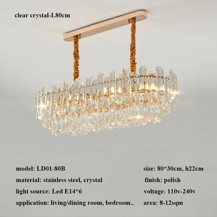 Modern Luxury Crystal Led Pendant Lights Living Dining Room Chandeliers Lighting Home Decor Bedroom Gold Hanging Lamp Luminaire