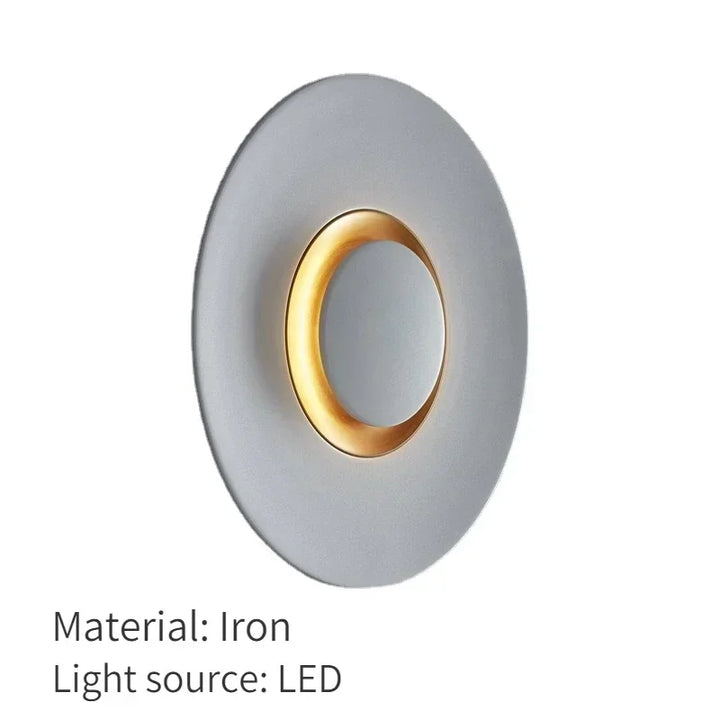 Nordic Modern White Circular LED Wall Lamp Design Background Lighting Dimmable for Bedroom Living Room Hotel Home Staircase Lamp
