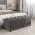 Modern Luxury Button-Tufted Ottoman Bench Footrest Upholstered Linen Fabric Decor for Living Room, Entryway, or Bedroom
