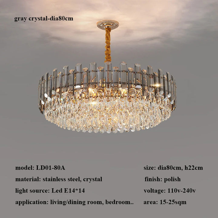 Modern Luxury Crystal Led Pendant Lights Living Dining Room Chandeliers Lighting Home Decor Bedroom Gold Hanging Lamp Luminaire